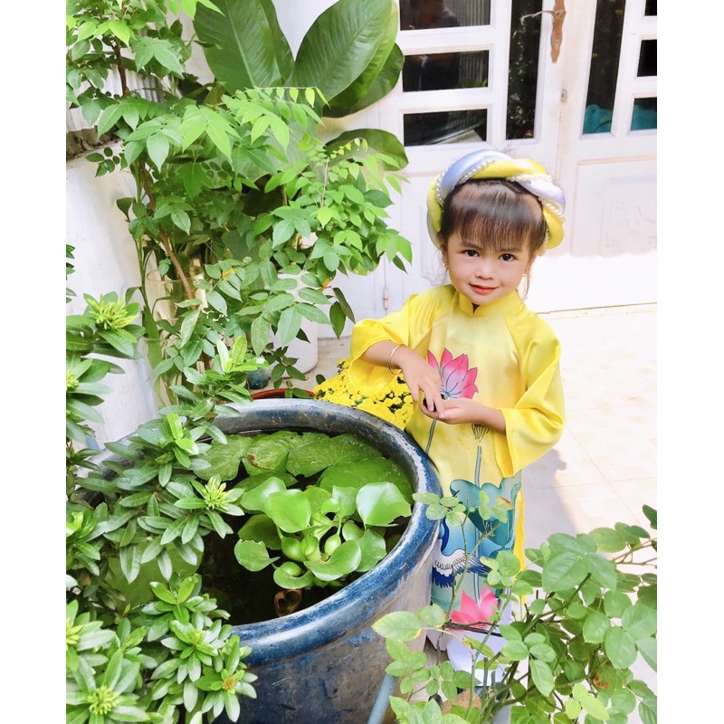 Sét Áo Dài Sen Chim Hạc