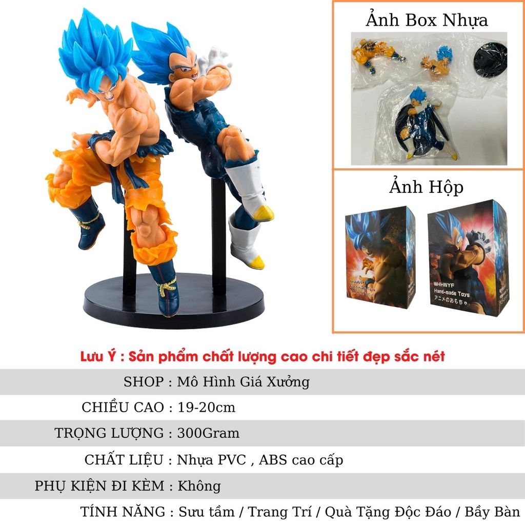 Mô hình Dragon Ball Son Goku Blue với Vegata Blue Cao 19-20 cm mô hình figure 7 viên ngọc rồng  giá xưởng