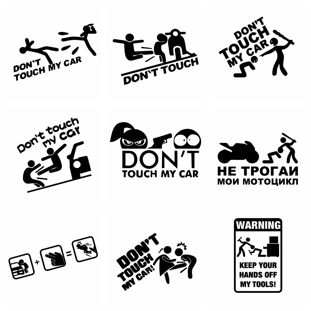 Miếng Dán Trang Trí Xe Hơi In Chữ Don't Touch My Car Vui Nhộn