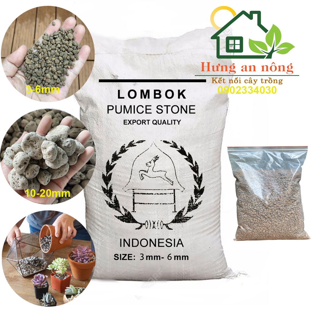 2 LÍT - Đá Pumice, đá lông vũ Indonesia size 3-6mm - 10-20mm ( 1 lít tầm 400g )
