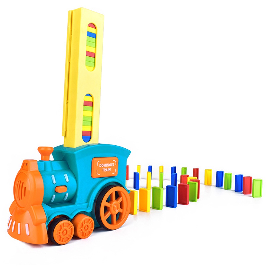 Đồ Chơi Trẻ Em Lắp Ráp Xe Lửa Xếp DOMINO Tự Động, Phát Nhạc Thông Minh Cho Bé Thoả Sức Sáng Tạo.