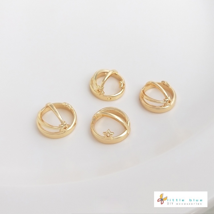 Bộ Giá Đỡ Nhẫn Bằng Đồng 14k Hình Bán Nguyệt Màu Vàng Kim Chất Lượng Cao