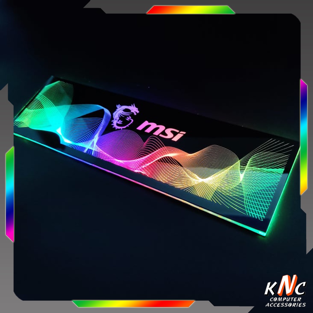 Tấm Che Hộp Nguồn PC Led 5v ARGB Họa Tiết Hình Sóng Vô Cực Logo MSI Đồng Bộ Màu Hub Coolmoon