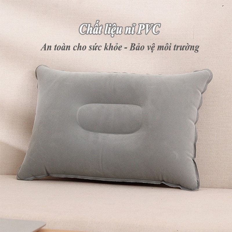 Gối Hơi Nằm Ngủ Văn Phòng - Kiểu Thẳng G6 - Gối Hơi Đi Du Lịch, Cắm Trại