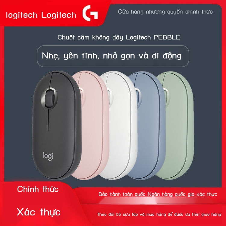 Chuột Bluetooth Không Dây Logitech Pebble Mouse Cho Máy Tính Apple/Notebook