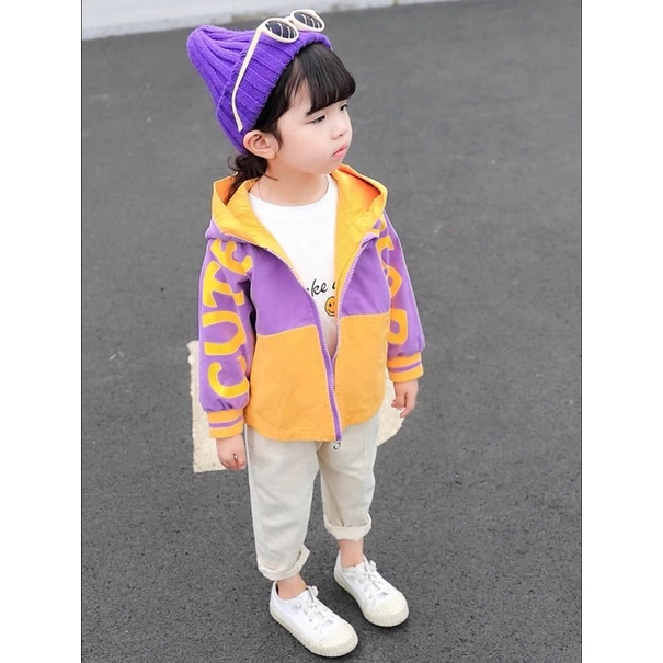 Áo Khoác cho bé, Áo khoác gió cho bé trai bé gái kiểu dáng Chữ tay ngộ nghĩnh Cao Cấp - full size cho bé