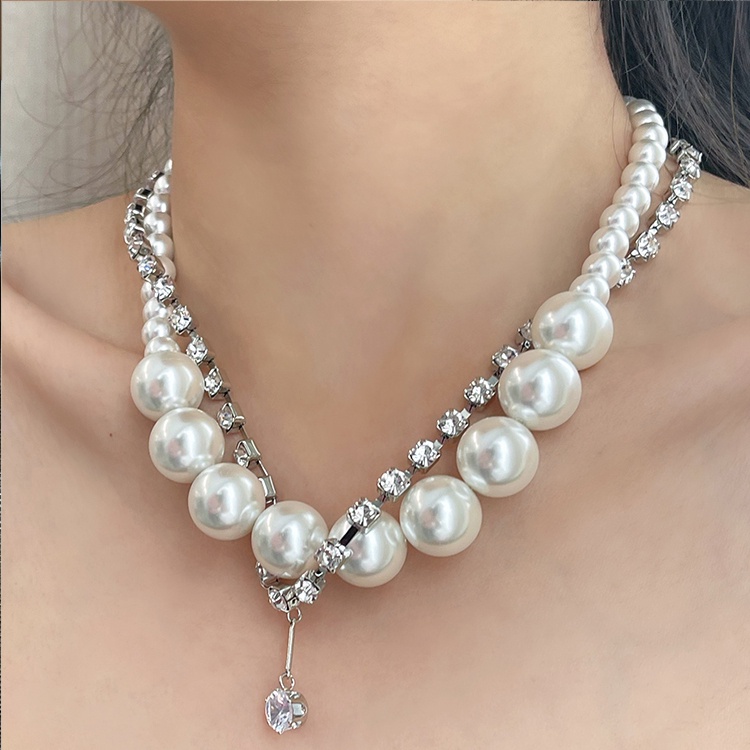 Vòng cổ Hai Lớp Đính Ngọc Trai Và Đá Zircon Thời Trang Cao Cấp Dành Cho Cô Dâu