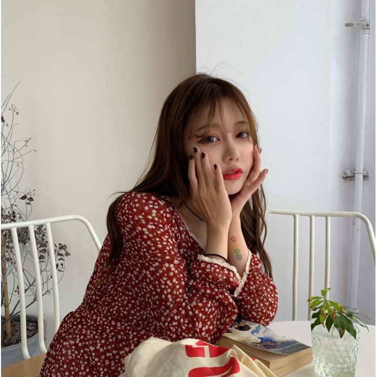 [CÓ ẢNH THẬT] Váy Hoa Nhí Cổ Vuông Dài Tay- Đầm Hoa Nhí Vintage | BigBuy360 - bigbuy360.vn