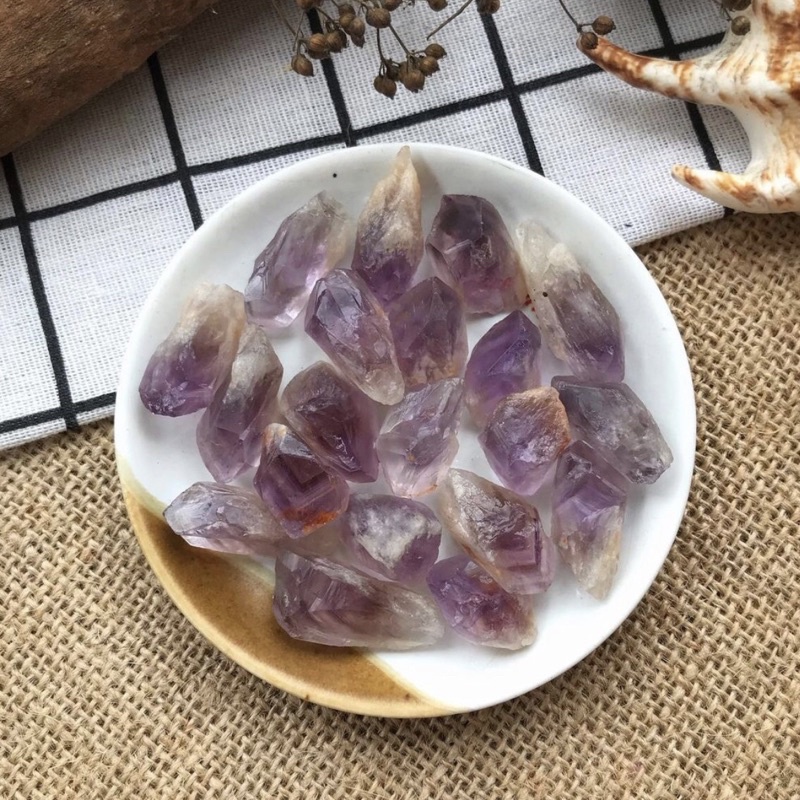 Viên đá tím thô amethyt sưu tầm , làm vòng handmade, phong thuỷ