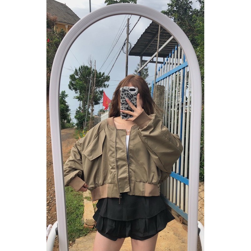 Khoác bomber lửng (Ảnh thật shop chụp) | BigBuy360 - bigbuy360.vn