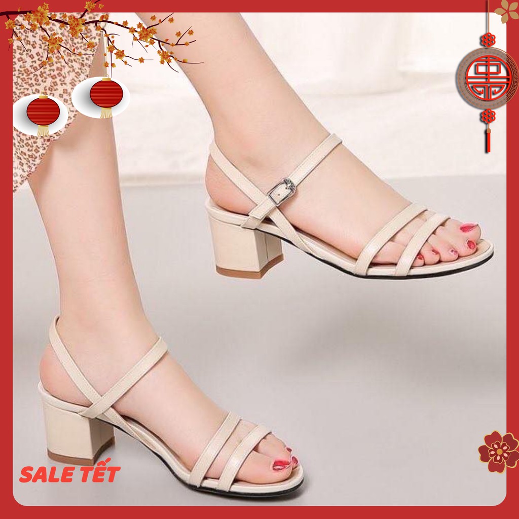 [BÁN SỈ LẺ] Giày sandal gót vuông quai mảnh thanh lịch MÃ S3