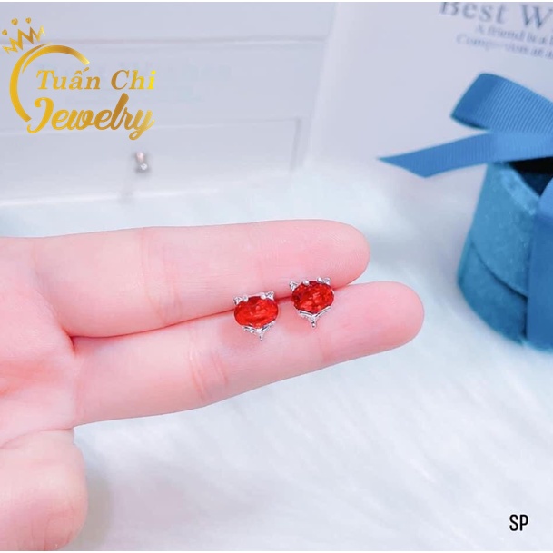 Bông Tai Nữ- Khuyên Tai Bạc Hồ Ly, Đá Đủ Màu Theo Mệnh