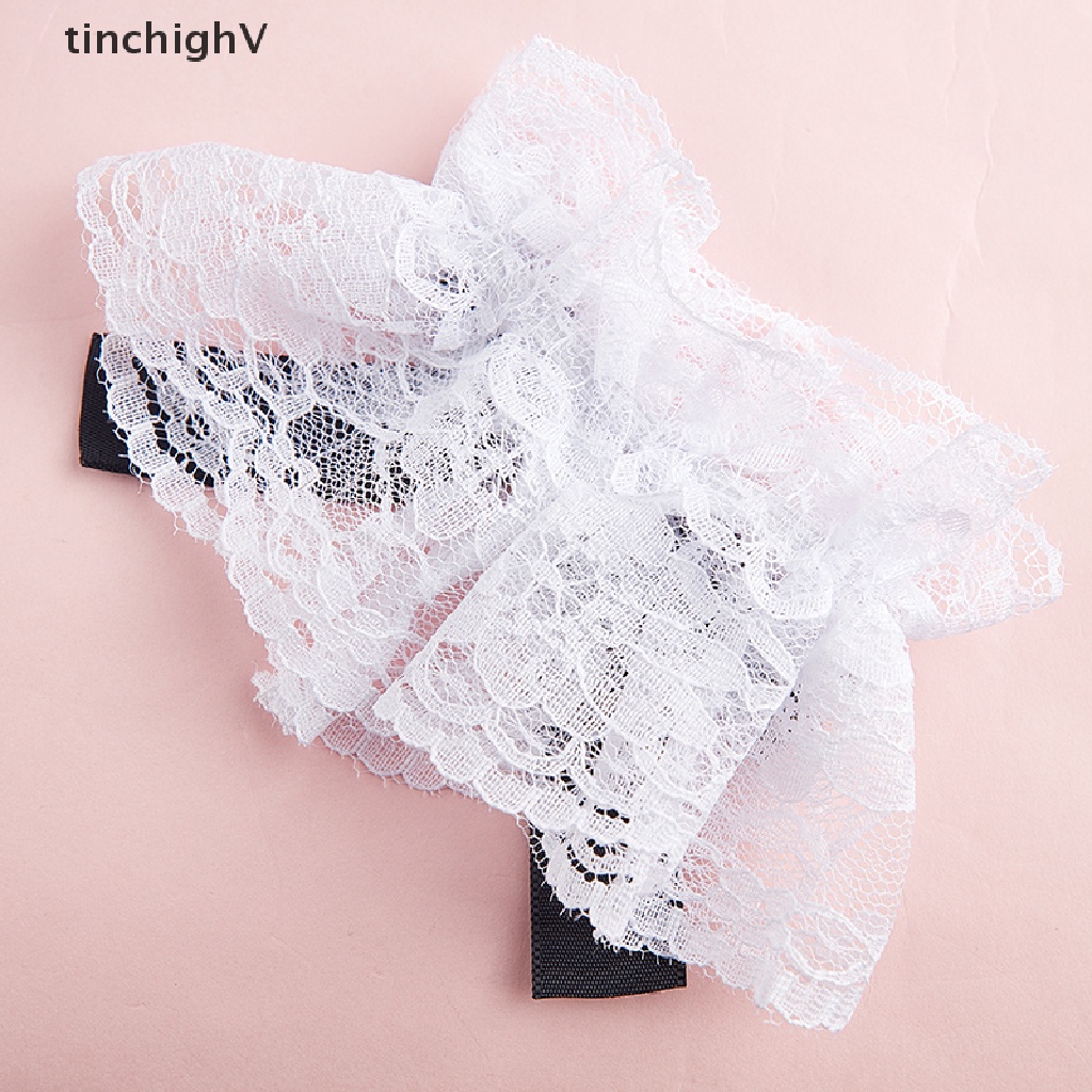 1 Cặp Băng Đeo Cổ Tay Vải Tuyn Phối Ren Bèo Và Nơ Phong Cách Gothic Ngọt Ngào