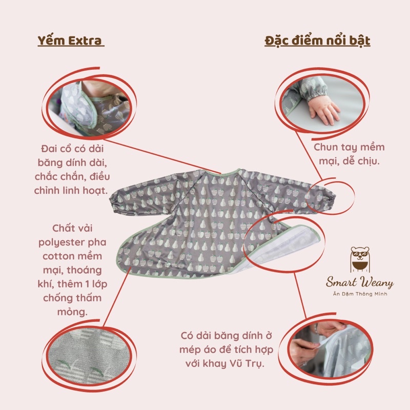 Yếm EXTRA cho Bộ Tàu Vũ Trụ • KO CÓ CỐC HÚT, KHÔNG KÈM KHAY - [Tidy Tot UK] Bib and Tray Kit Additional Bib