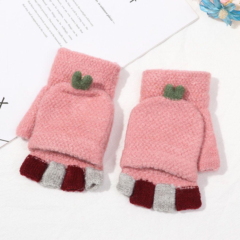 Găng Tay Dệt Kim Dày Dặn Mềm Mại Giữ Ấm Ngón Tay Thời Trang Mùa Đông