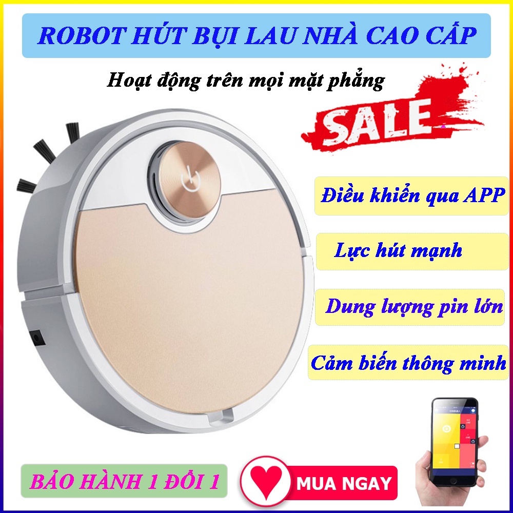 Máy Hút Bui, Robot Hút Bụi Lau Nhà ES06. Lực Hút Mạnh Mẽ, Cảm Biến 1 Chạm, Điều Khiển Qua App, Bảo Hành 12 Tháng!