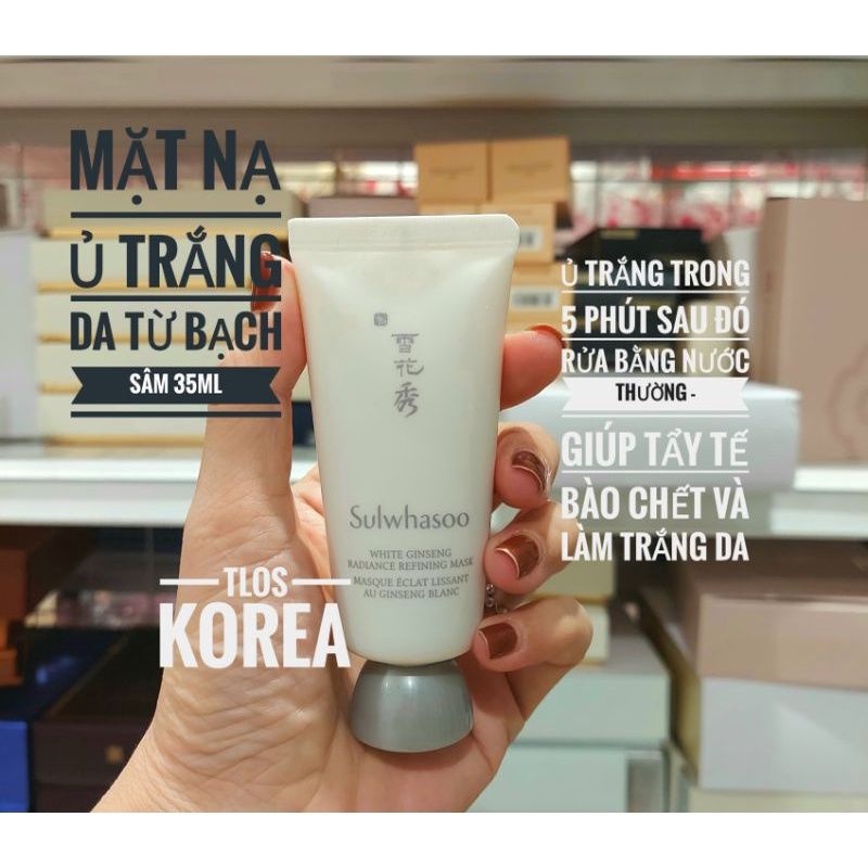 [2025.08] Sulwhasoo Mặt Nạ Bạch Sâm Ủ Trắng Da White Ginseng Radiance Refining Mask Bản Mới 35Ml