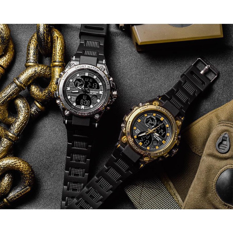 Đồng hồ nam SANDA SA01 điện tử thể thao chống nước chống xước - Đồng hồ 2 máy cực bền kiểu dáng thời trang | BigBuy360 - bigbuy360.vn