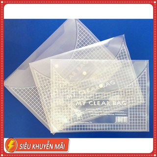 Combo 10 cái Túi cúc mỏng khổ A4, bìa nút, túi đựng hồ sơ giấy A4