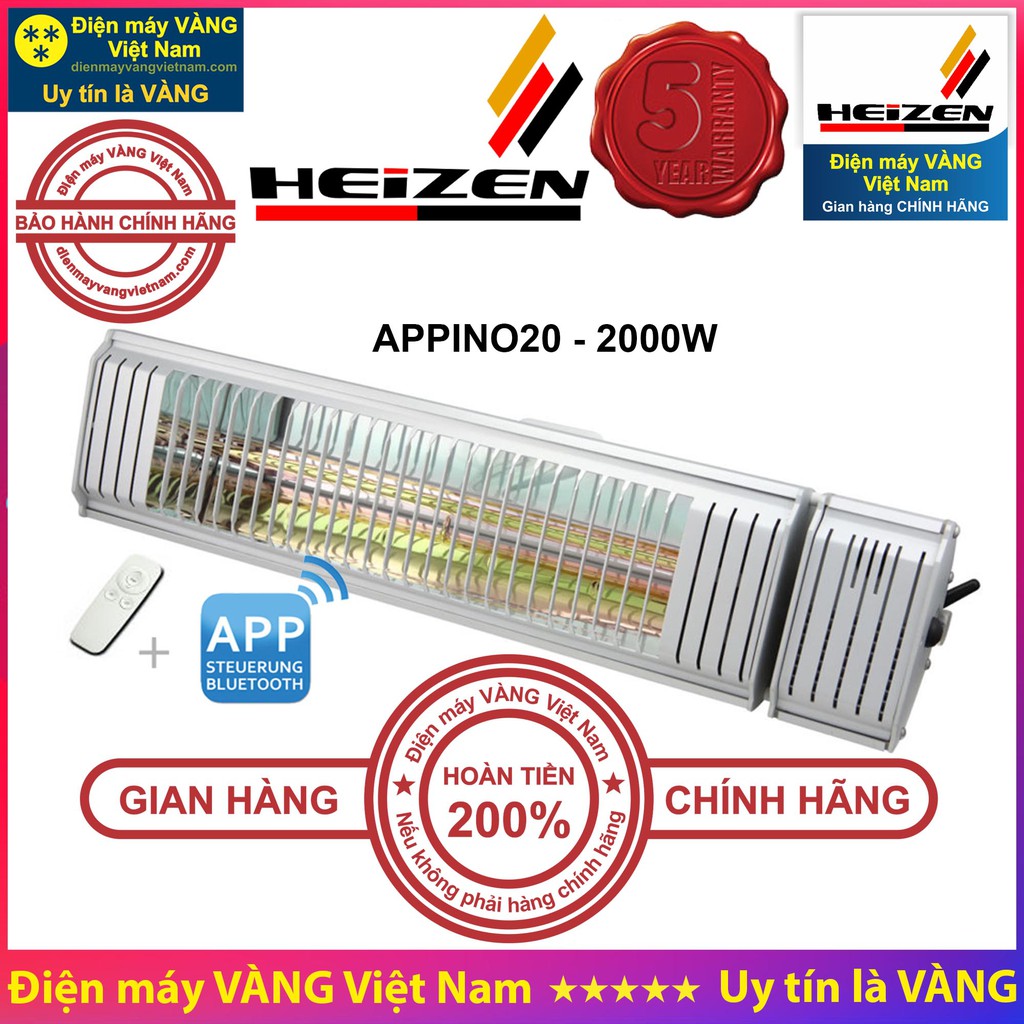 Đèn sưởi cao cấp Heizen HE-IT610 HE-IT36 HE-IT5 APPINO10 APPINO15 APPINO20 HE-ITR - Hàng chính hãng