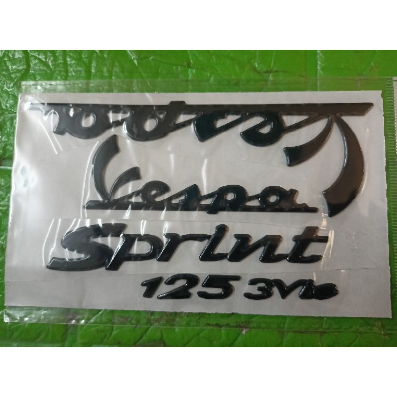 Bộ tem Nổi Vespa Sprint 125 3vie màu đen new