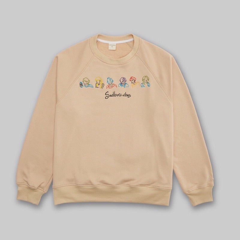 áo sweater nỉ màu da cổ tròn sadboiz 6 mặt người cho nam nữ