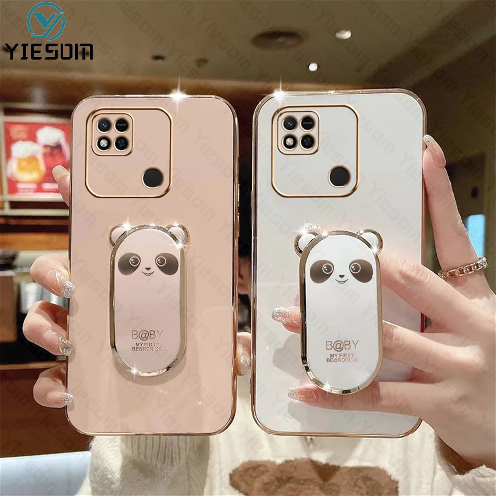 Ốp Điện Thoại Silicon Dẻo Họa Tiết Hoạt Hình Chú Gấu Kèm Giá Đỡ Cho Xiaomi Redmi 10C 10A 9C 9A 9T 9 8 8A