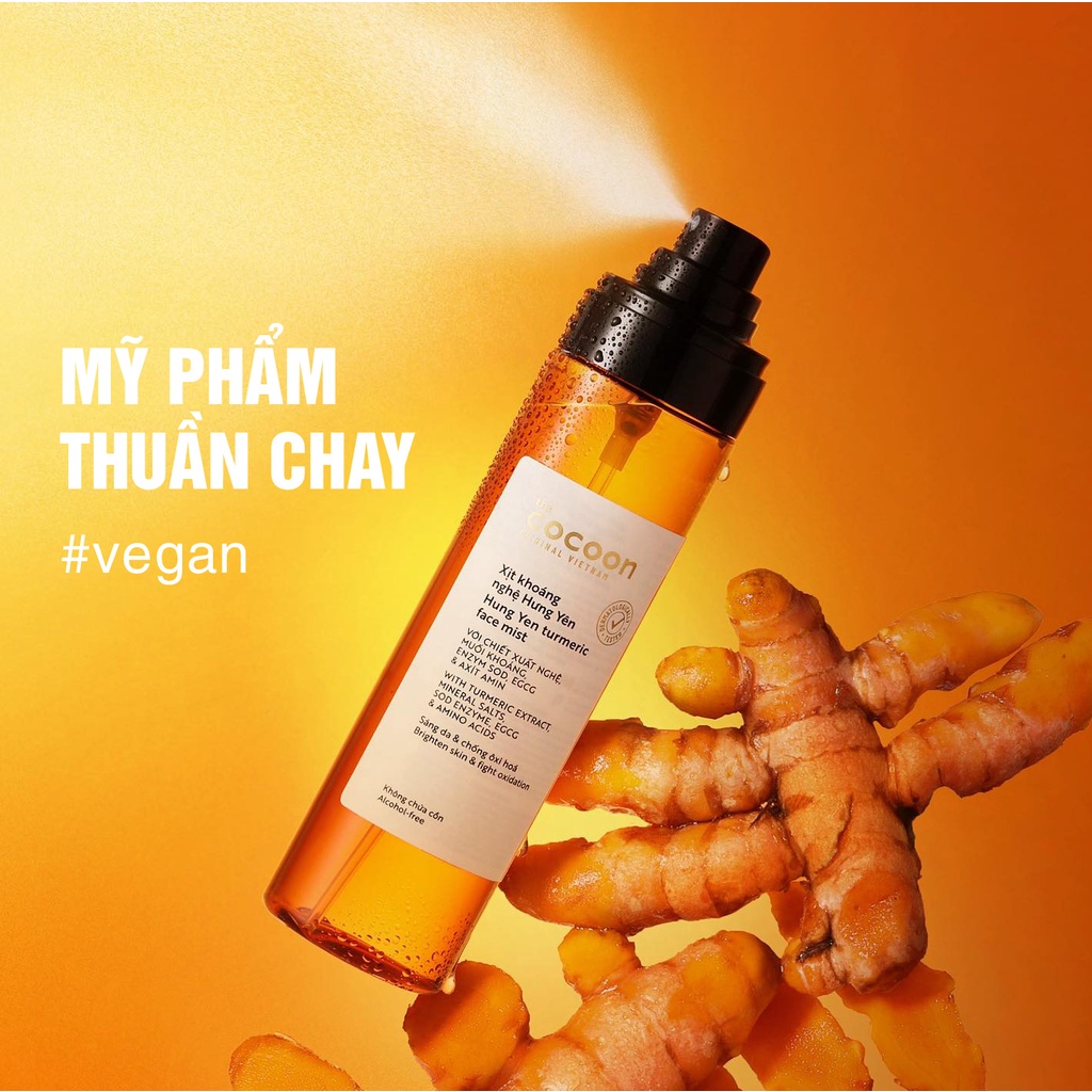 Xịt Khoáng Nghệ Hưng Yên Sáng Da Và Chống Oxy Hóa Cocoon Turmeric Face Mist 130ml