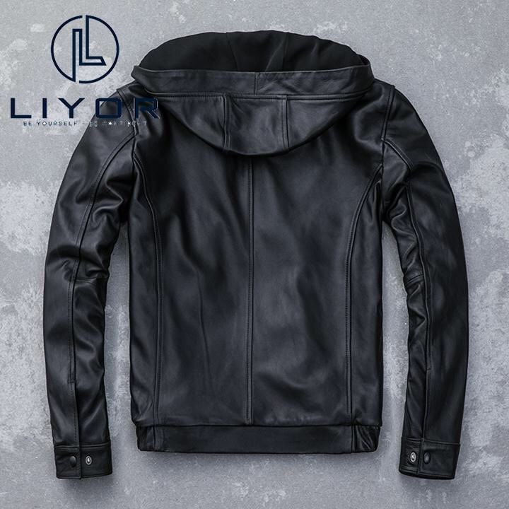 Áo khoác da lót nỉ Liyor thiết kế đơn giản phù hợp với dáng người dưới 85kg - AKD4001