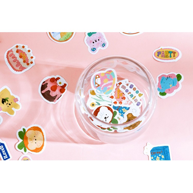 Hộp 46 miếng sticker mẫu động vật party