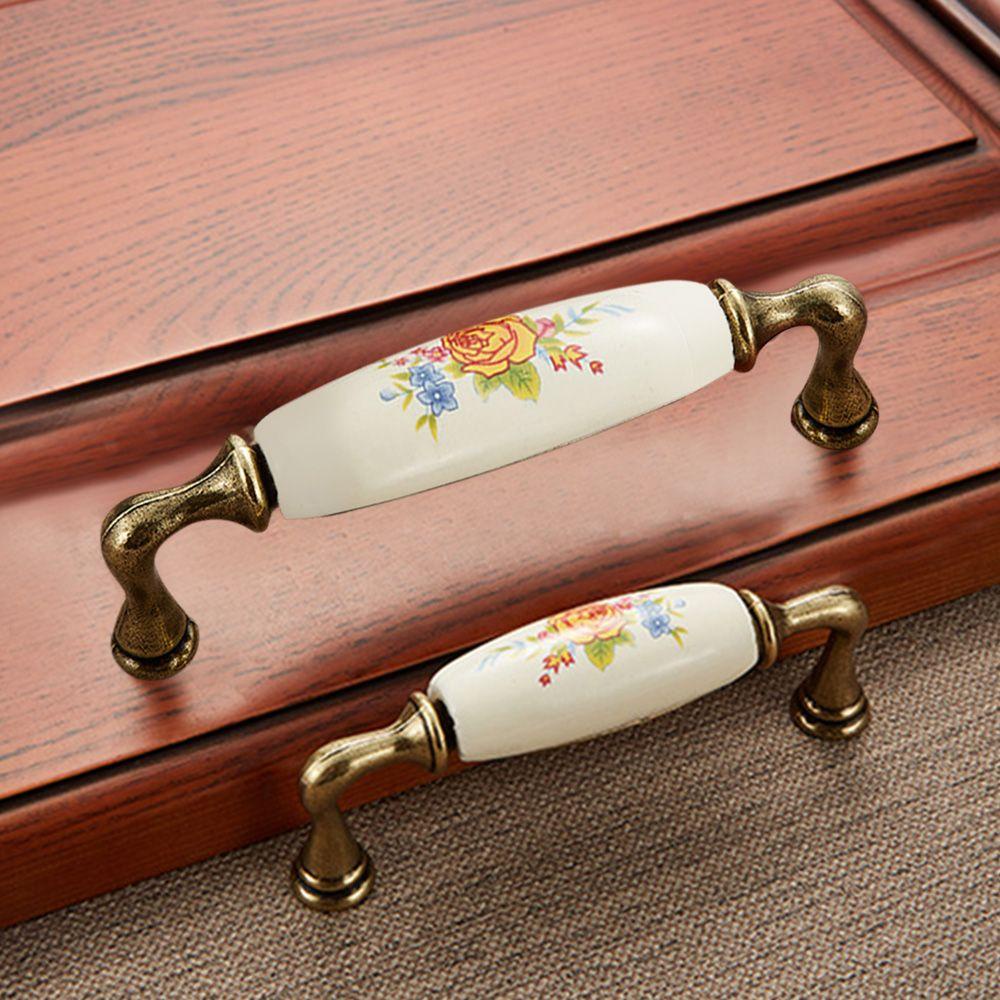 JANE Tay Nắm Cửa Hình Hoa Vàng Phong Cách Vintage