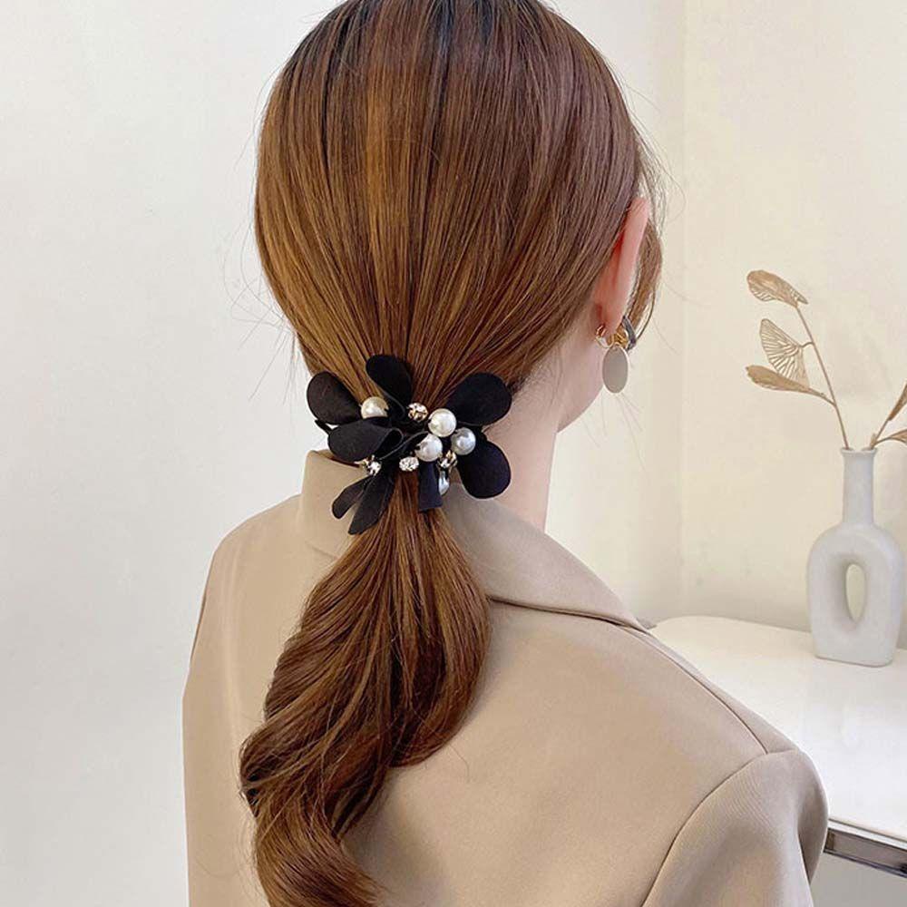 NICKOLAS Dây Cột Tóc Đuôi Ngựa Đính Đá Đơn Giản Ngọt Ngào Cho Nữ