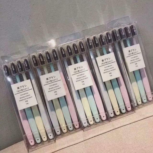 SET 4 BÀN CHẢI ĐÁNH RĂNG MUJI XUẤT NHẬT