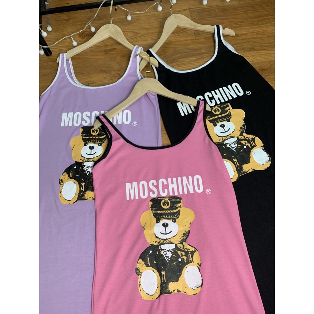 [ Mã FAMAYWA2 giảm 10K đơn 50K] đầm ôm body 2 dây in gấu mos cá tính dễ mặc | BigBuy360 - bigbuy360.vn