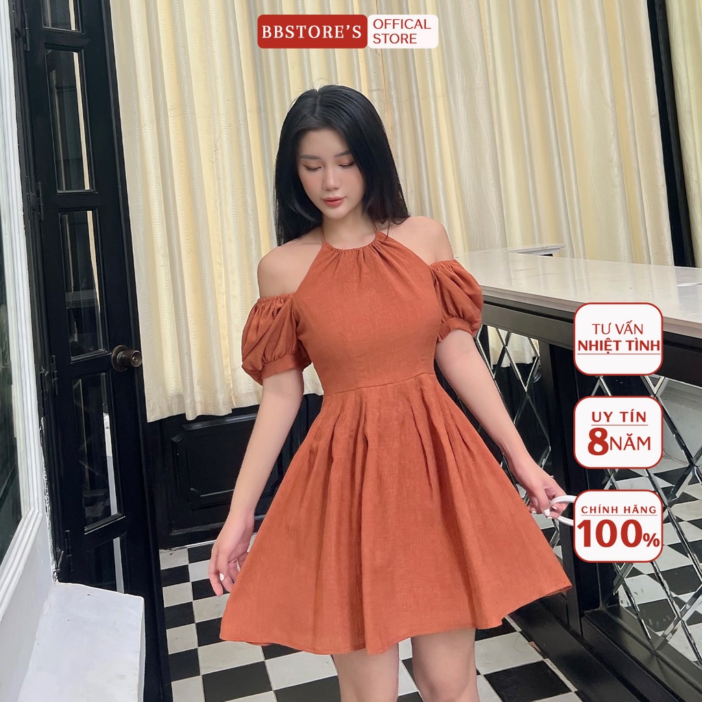 BBSTORE'S Đầm Xòe Trễ Vai Cổ Yếm Dự Tiệc -D1122