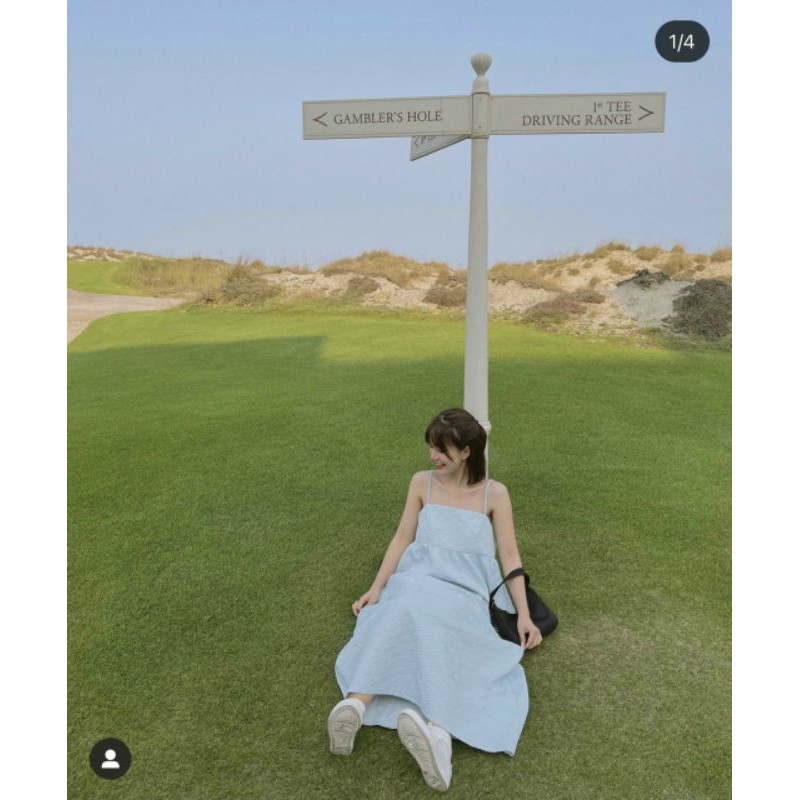 Đầm midi 2s baby doll xanh xốp | BigBuy360 - bigbuy360.vn