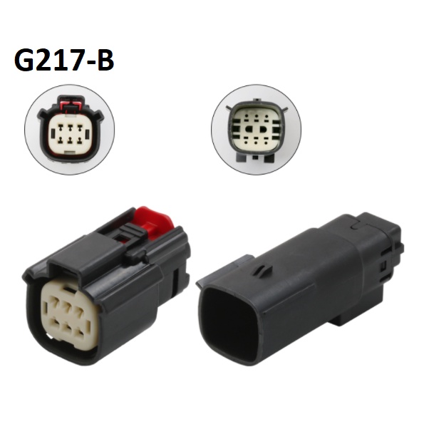 G217-Giắc cắm đèn pha Forteke trong nước 6 lỗ 1.5mm màu đen