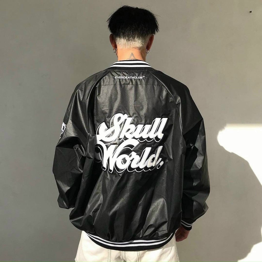 Áo khoác bomber ,áo khoác dù 2 lớp dáng unisex form rộng THE FOX phong cách ulzzang in hình The Wolf