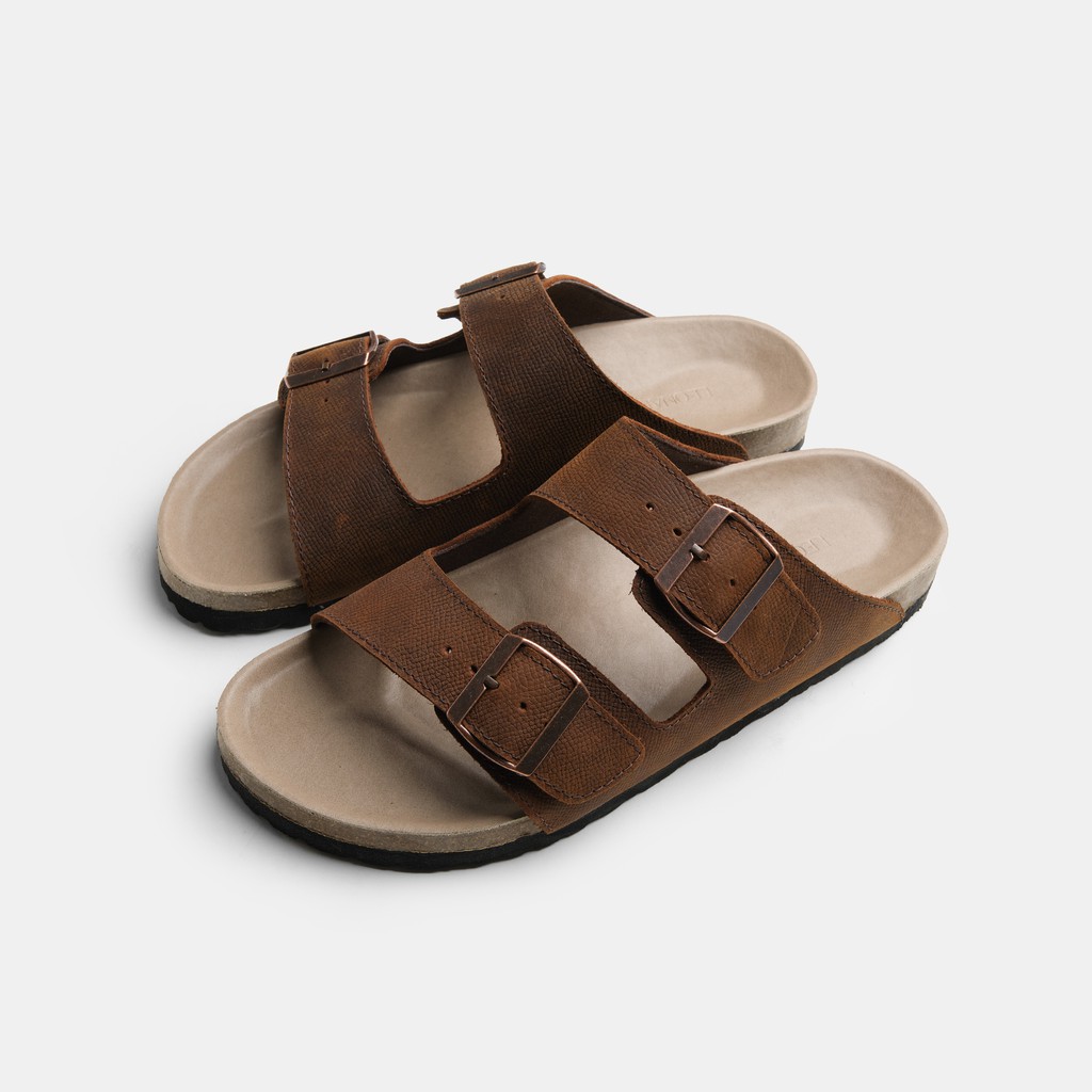 Dép Đế Trấu Quai Ngang Leonardo - August Sandal - Quai Da Sáp Cao Cấp Nhập Khẩu