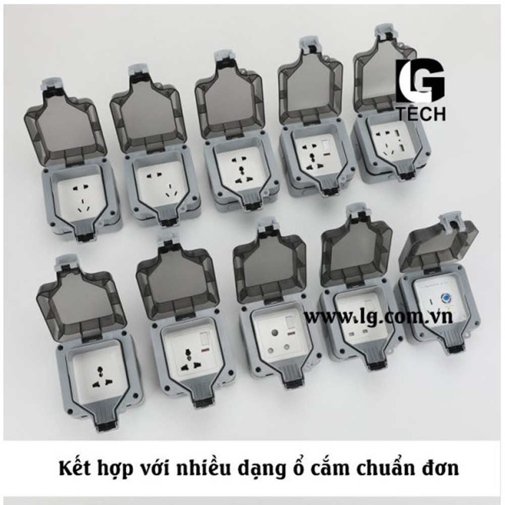 Hộp bảo vệ ổ điện ngoài trời chống nước chuẩn IP66 LG-DNT-001