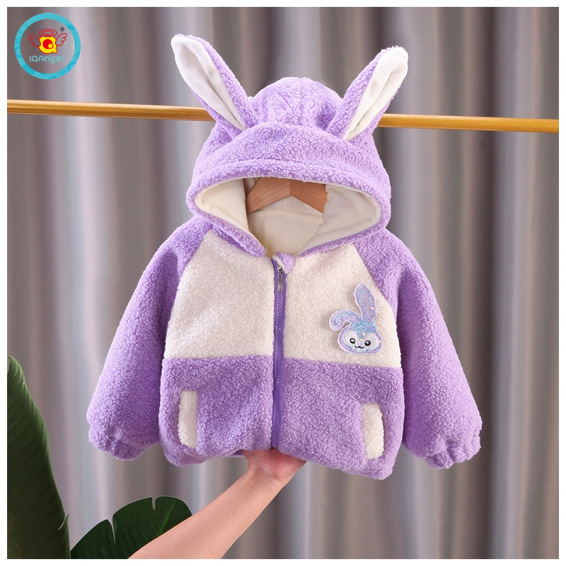 IQ Angel  Áo Khoác Đệm cotton Nhẹ Giữ Ấm Cho Bé Gái