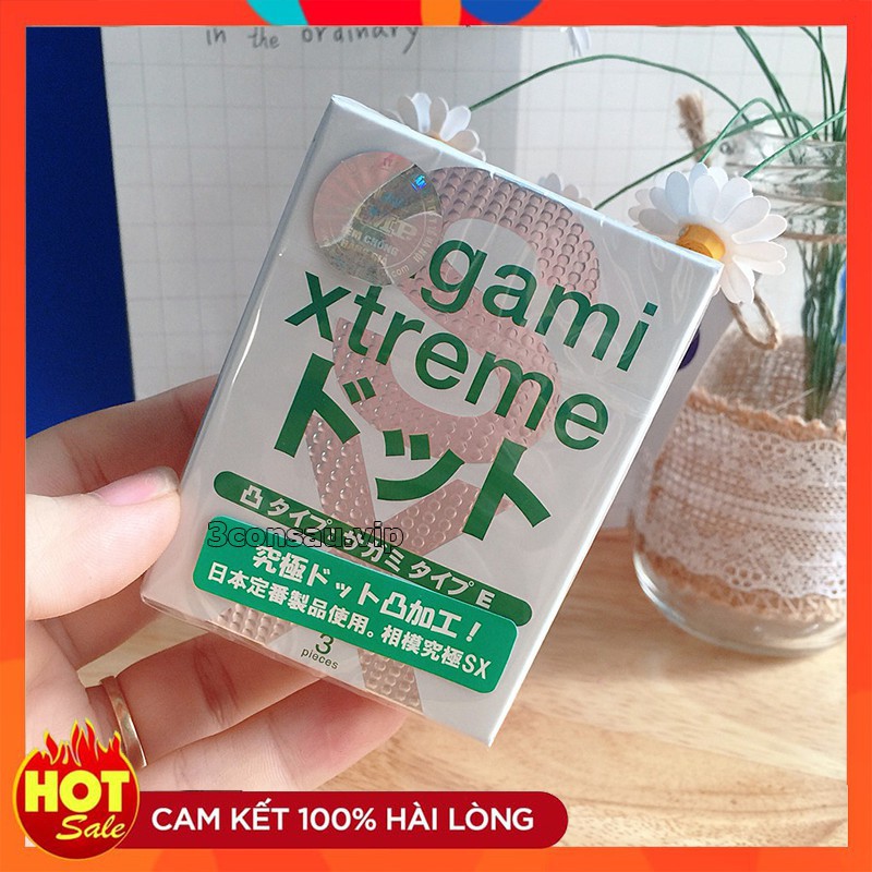 KÍN ĐÁO & CHE TÊN Bao Cao Su SAGAMI Extreme White Hộp 3c, Gân Gai Mỏng, Luôn Mang Đến Nồng Nàn Khi Yêu, Made In Japan (C