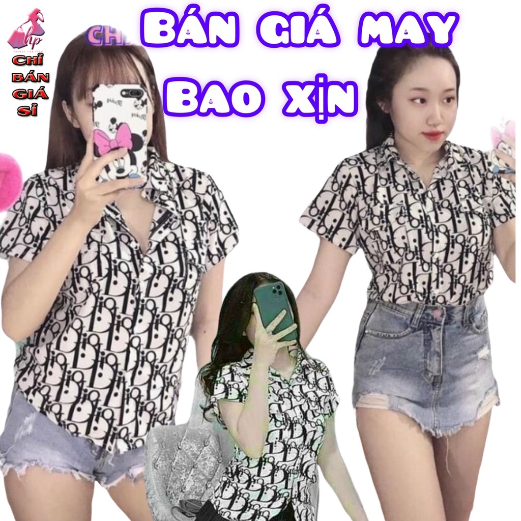 Áo sơ mi nữ đẹp tay ngắn kiểu hàn quốc màu trắng đen đi học đi công sở rất phong cách nổi bật-A38