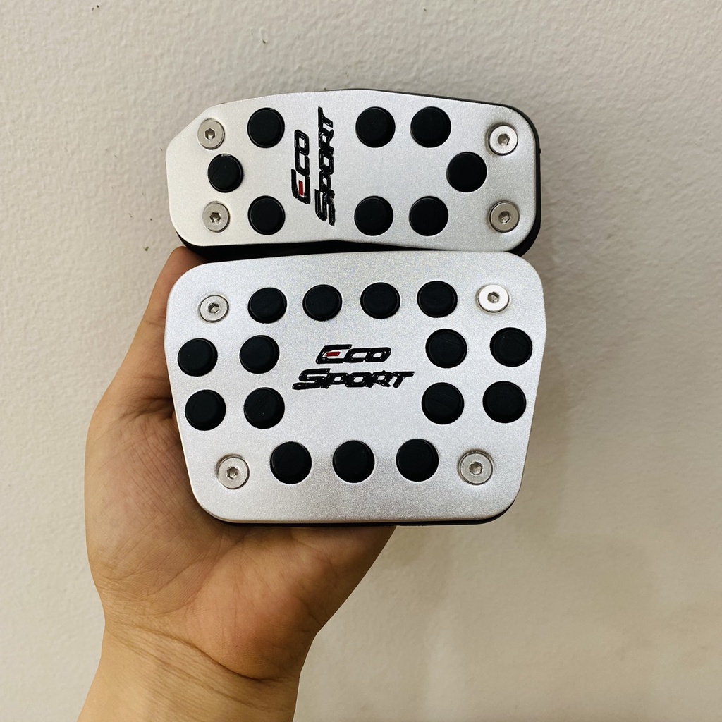 Xả hàng - Bộ 2 Ốp Chân Ga Chân Phanh Xe Ford Ecosport 2014 đếm 2021 Chất liệu Nhôm bọc cao su cao cấp