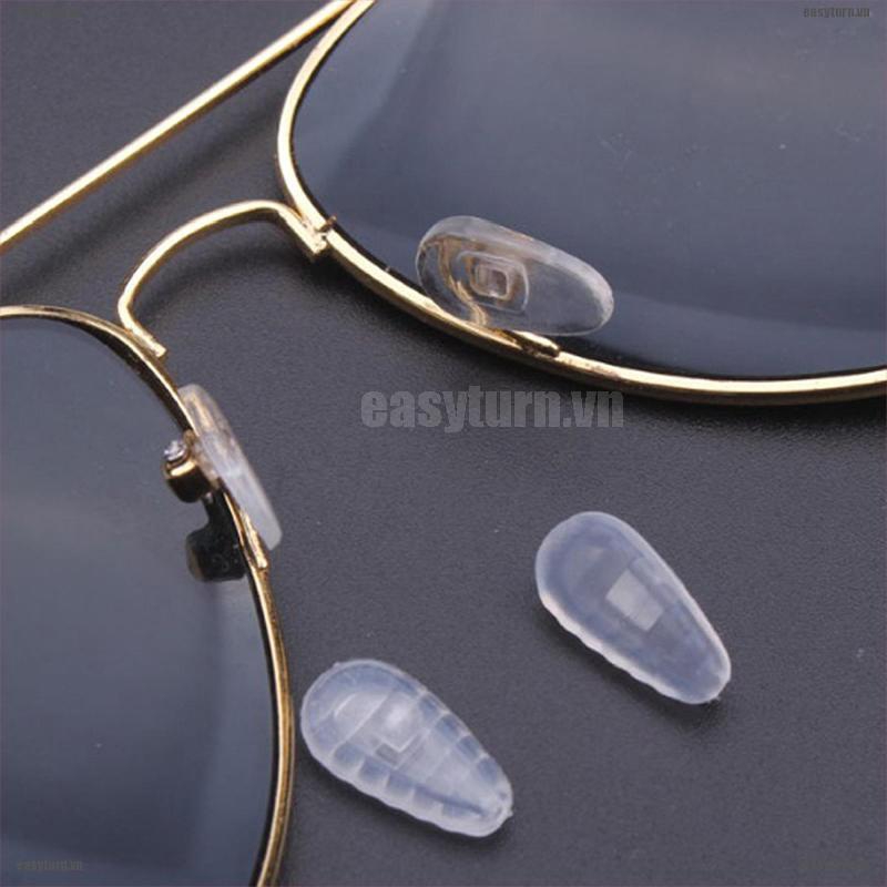 EASY 10*Silicone Air Chamber Nose Pads For Glasses Eyeglasses Sunglasses Screw Push