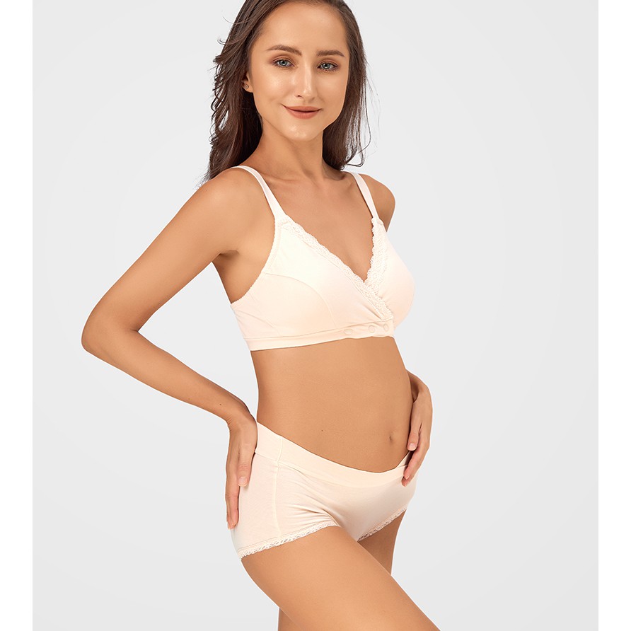 Áo lót mẹ bầu cho con bú cài nút ( cúc áo ) trước, không gọng Wacoal IMMS339