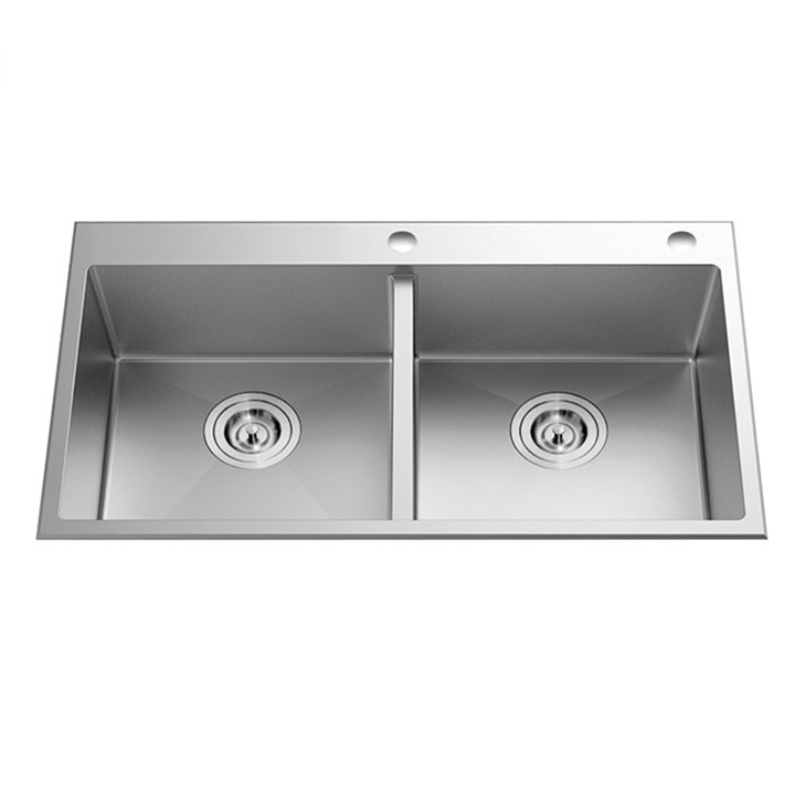 Bồn chậu rửa chén đúc KOREA 100x50 cm 100% inox 304 hàng loại 1 có 2 ngăn lớn đều nhau