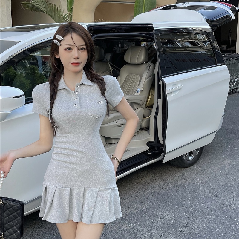 Đầm Ngắn Xếp Ly Ôm Dáng Thời Trang Mùa Hè Cho Nữ