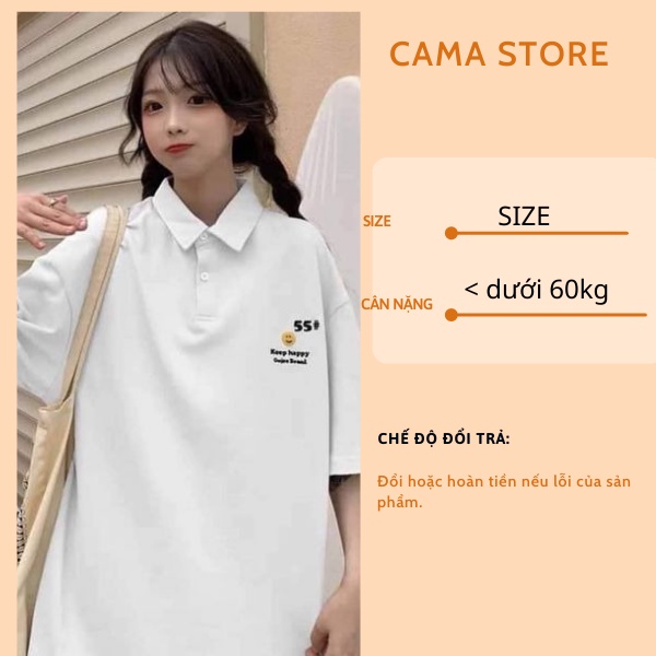 Áo thun polo nam nữ form rộng tay lỡ CAMA STORE M398