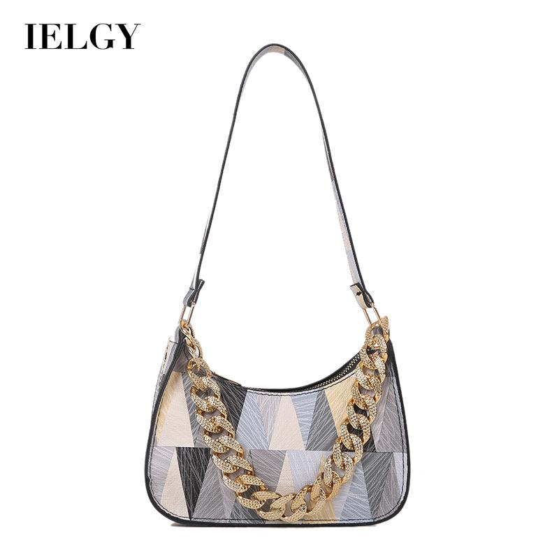 Túi đeo vai IELGY in họa tiết hình học đơn giản kiểu Pháp cho nữ